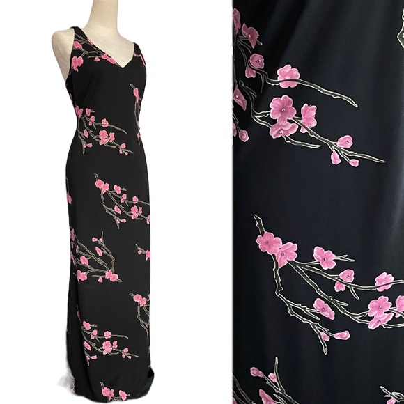 Vintage Dresses & Skirts - Y2K Rhinestone Embellished Cherry Blossom Dress
